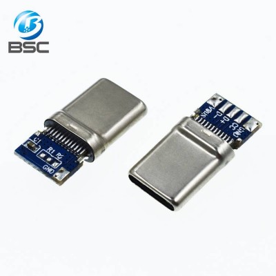 5pin Usb 3.1 2.0 Type C Male Connector C-c 10nf With Pcb China Supplier